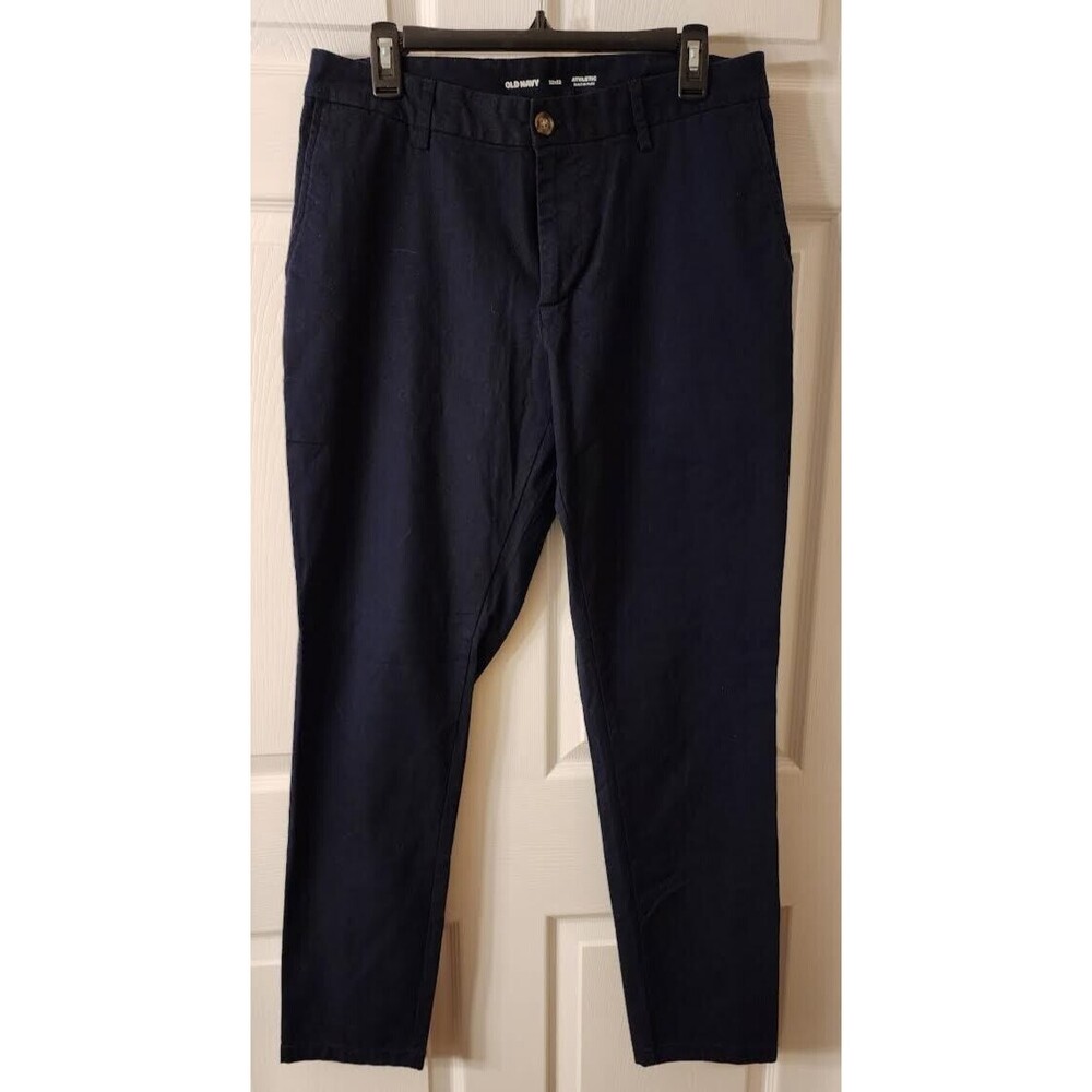 Old Navy Men's Athletic Built In Flex Dark Blue Pants 32 x 32 Office Work Church